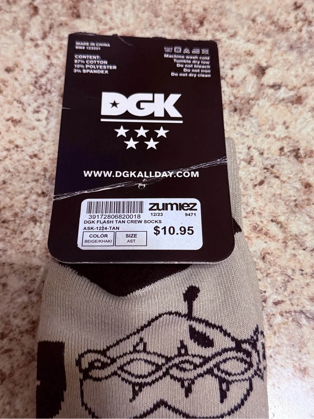 DGK Flash crew socks showcasing an all-over tattoo graphic print Zumiez